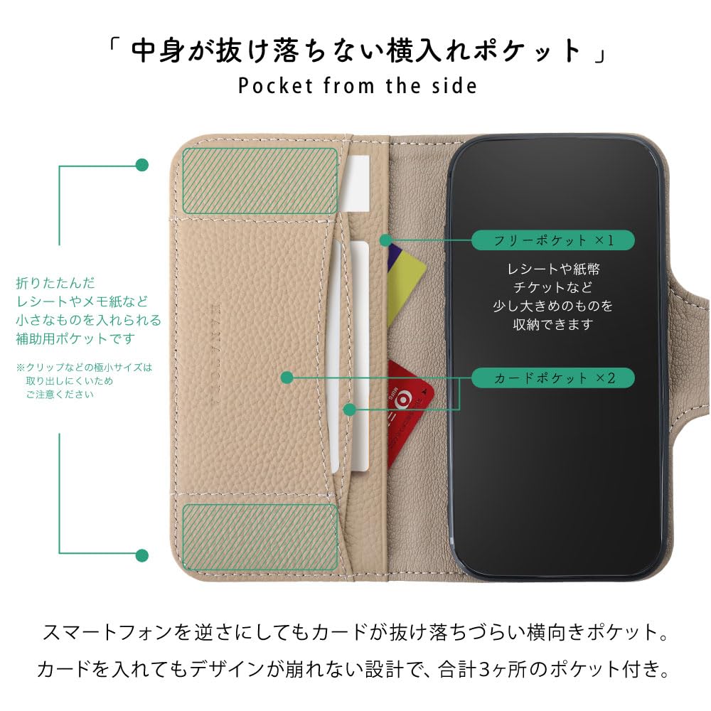 Amazon.co.jp: HANATORA for iPhone 16Pro ケース 手帳型 本革